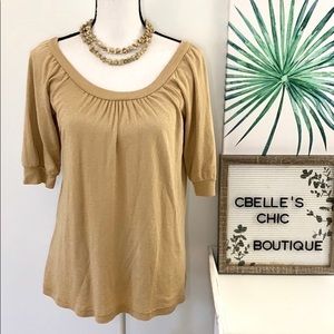 Michael Stars The Original Tee in Gold Shimmer OS